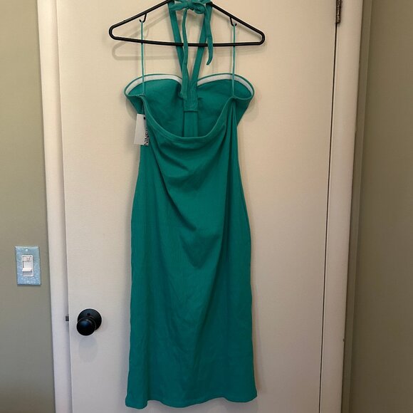 NWT Nine West seafoam green ribbed knit halter dress sz XXL - Picture 6 of 14